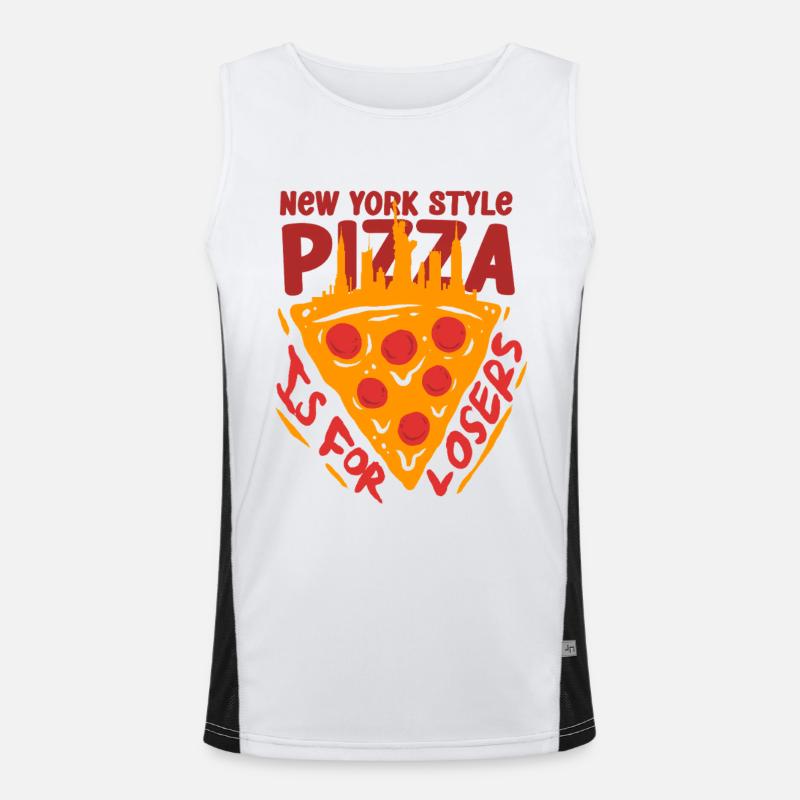 Deep Dish Pizza Chicargo - Men's Functional Contrast Tank Top  - white/black
