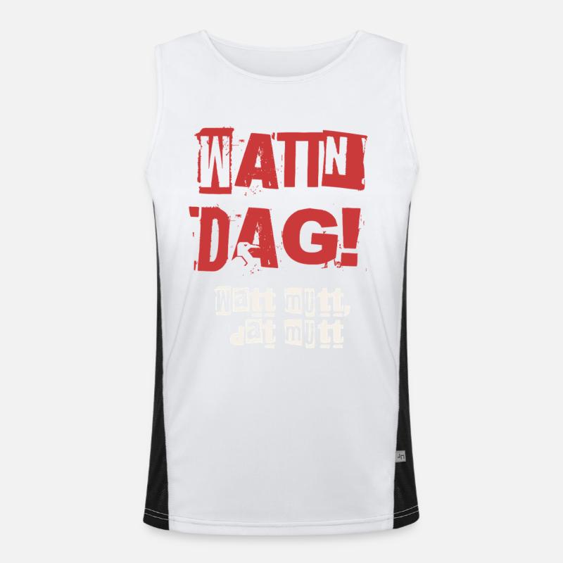 Wattn Dag Watt mutt dat mutt Men's Functional Contrast Tank Top 