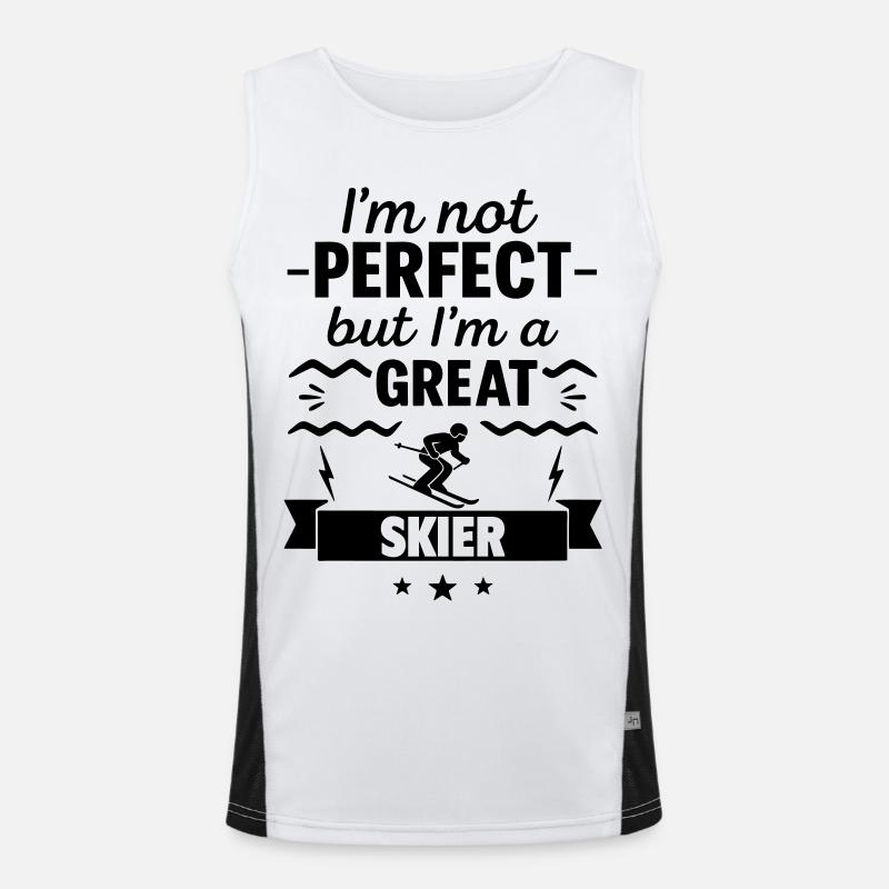  Nicht perfekt, aber ein super Skifahrer Funktionelles Kontrast-Tank Top für Männer 