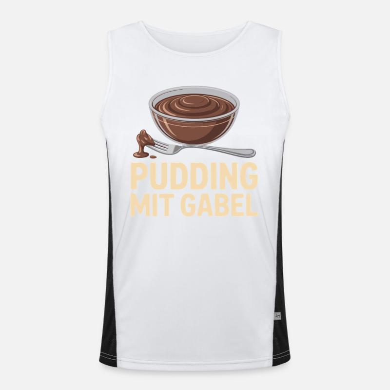 Pudding with fork - Men's Functional Contrast Tank Top  - white/black