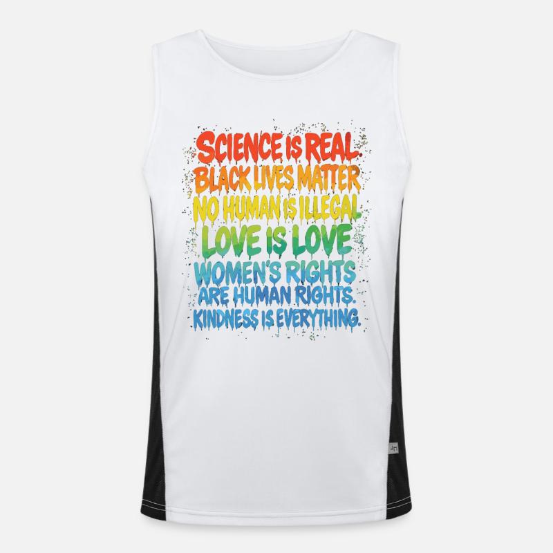 Rainbow Statement – Human Rights Pride - Men's Functional Contrast Tank Top  - white/black
