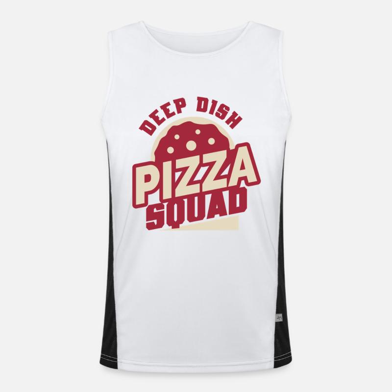 Deep Dish Pizza Squad Chicargo - Men's Functional Contrast Tank Top  - white/black