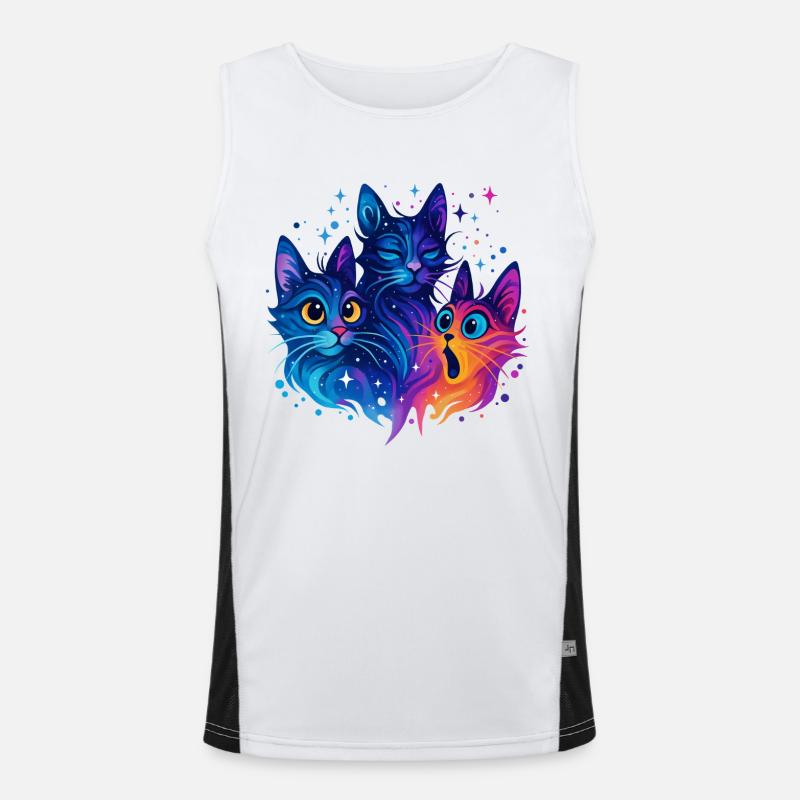 Neon Galaxy Cats Trio Men's Functional Contrast Tank Top 