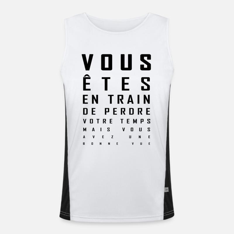 Funny and humorous article for the curious Men's Functional Contrast Tank Top 