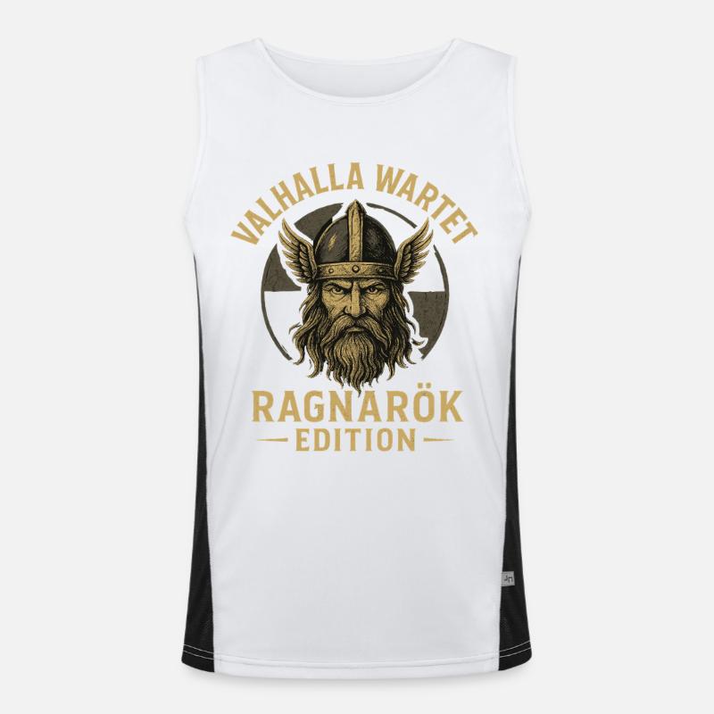 Valhalla attend Ragnarök Edition Viking Warrior Débardeur respirant contrasté Homme 