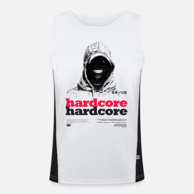 Hardcore Text - Men's Functional Contrast Tank Top  - white/black