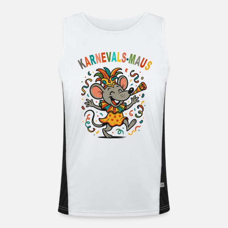 Souris de carnaval Conception de fête colorée Débardeur respirant contrasté Homme 