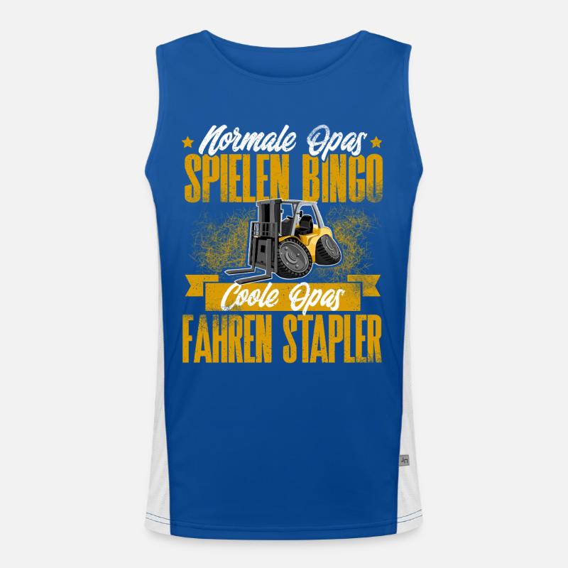 Opa Staplerfahrer Funktionelles Kontrast-Tank Top für Männer 