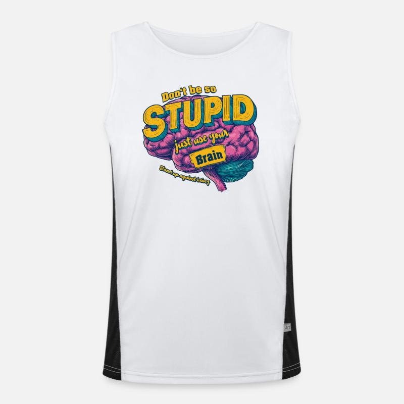 Against Stupidity Men's Functional Contrast Tank Top 