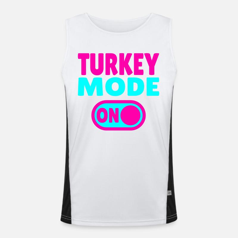 Turkey Mode ON Funktionelles Kontrast-Tank Top für Männer 