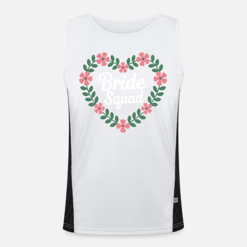 Bride Squad Blumenherz Funktionelles Kontrast-Tank Top für Männer 