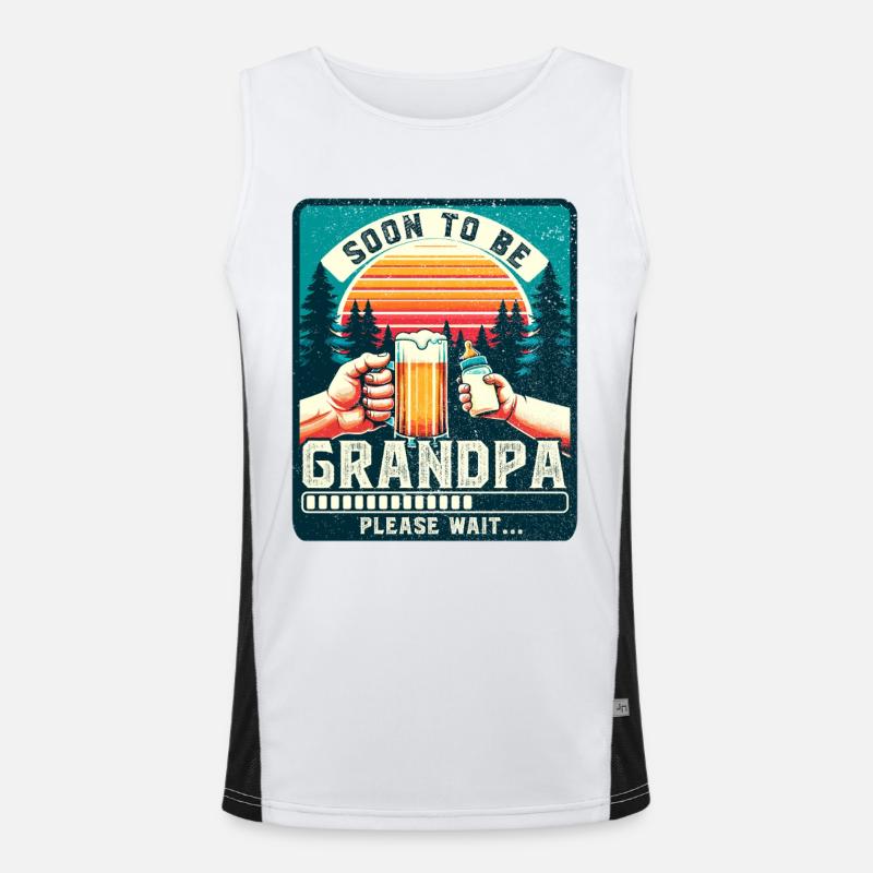 Werdender Opa loading zukünftiger Großvater Funktionelles Kontrast-Tank Top für Männer 