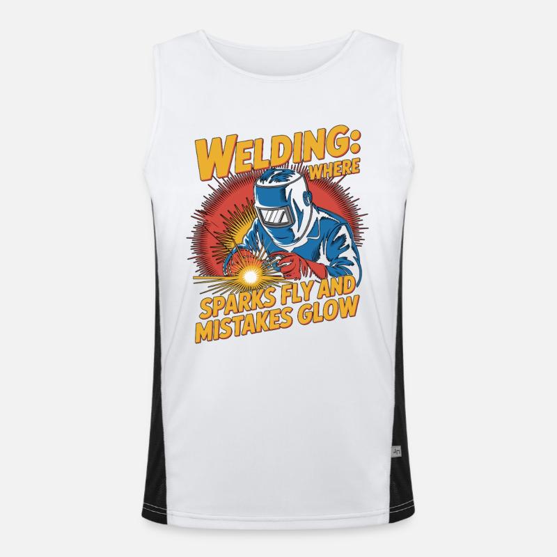 Welder Welding Where Sparks Fly Metalwork Funktionelles Kontrast-Tank Top für Männer 