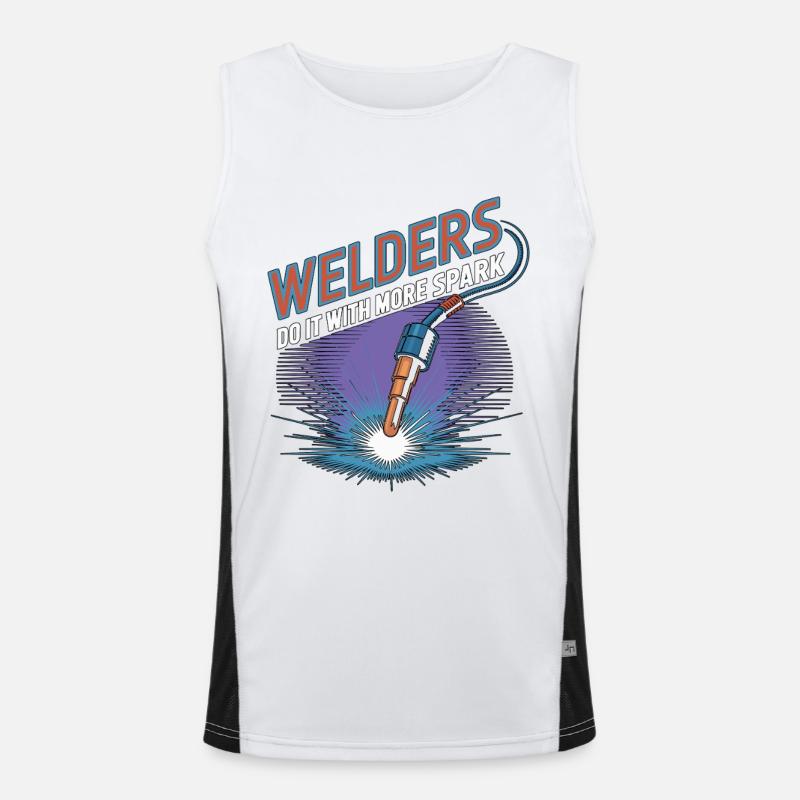 Welders Do It With More Spark Welding Fabrication Funktionelles Kontrast-Tank Top für Männer 