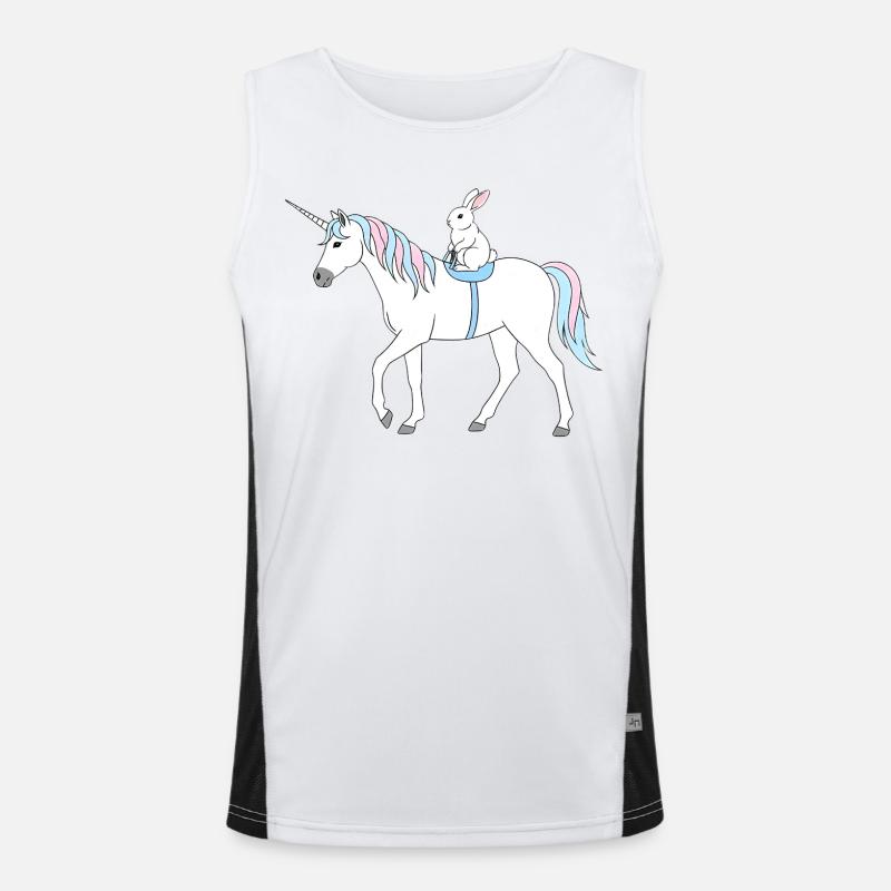 Licorne pastel avec lapin Débardeur respirant contrasté Homme 