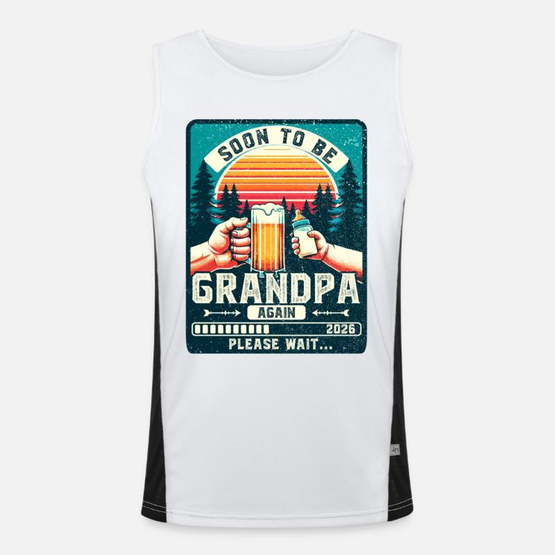 Werdender Opa loading zukünftiger Großvater 2026 Funktionelles Kontrast-Tank Top für Männer 