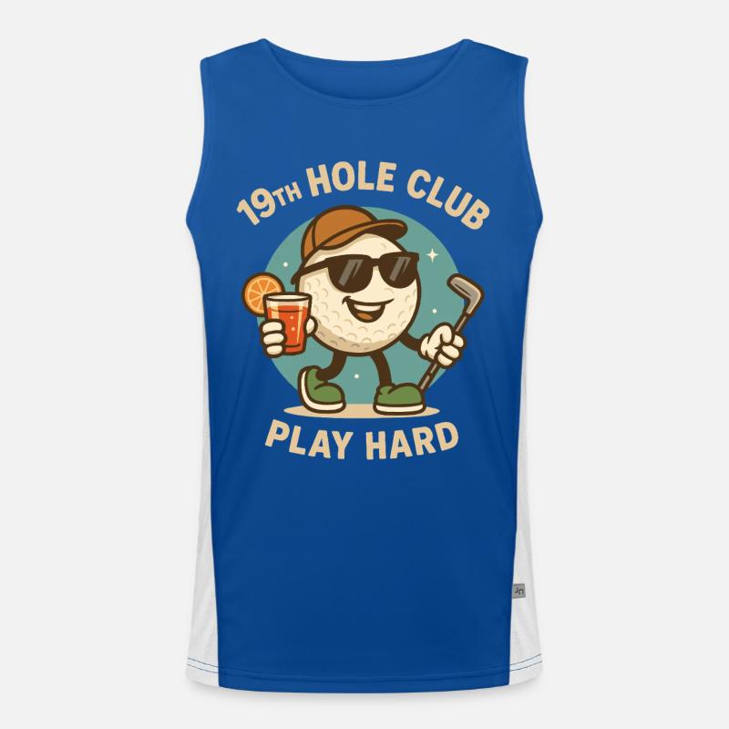 Golf Fun 19th Hole Club Hart spielen Funktionelles Kontrast-Tank Top für Männer 