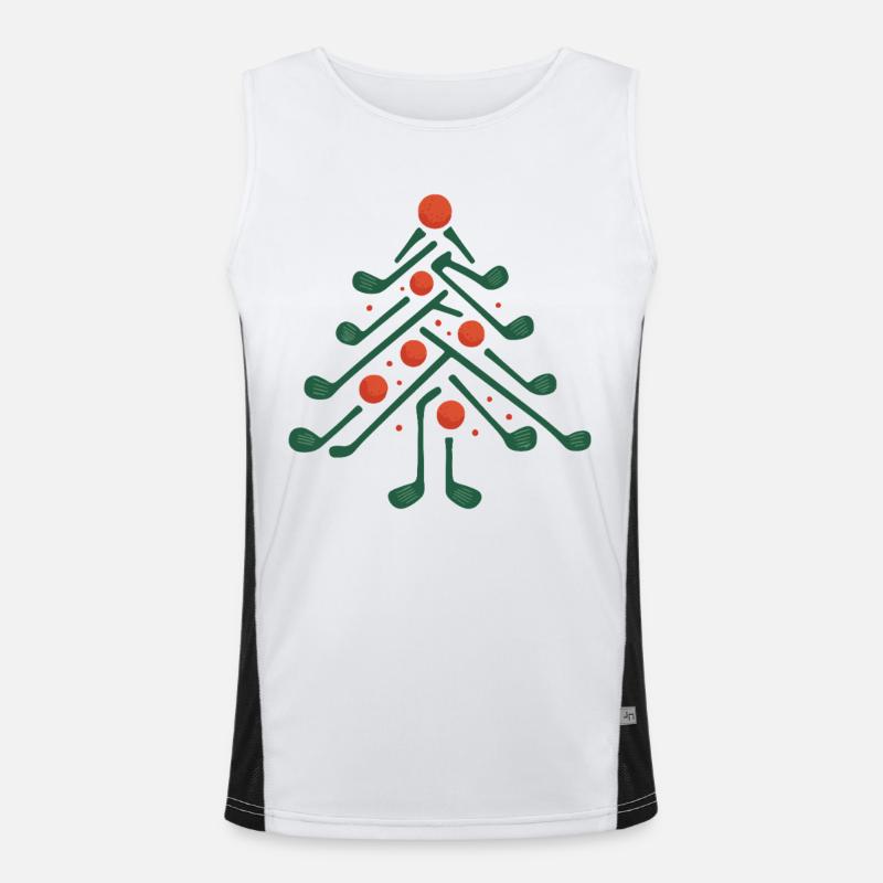 Arbre de golf de Noël Golf Vacances Plaisir Débardeur respirant contrasté Homme 