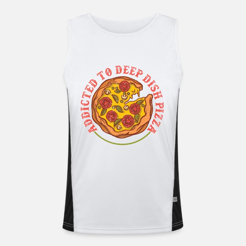 Deep Dish Pizza Chicargo - Men's Functional Contrast Tank Top  - white/black