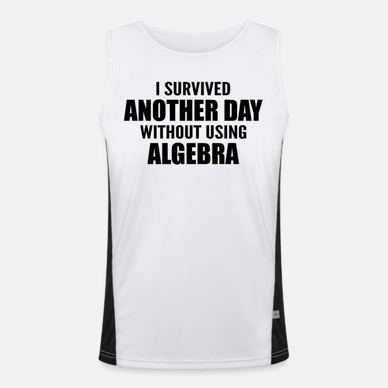 I survived without doing algebra today Men's Functional Contrast Tank Top 