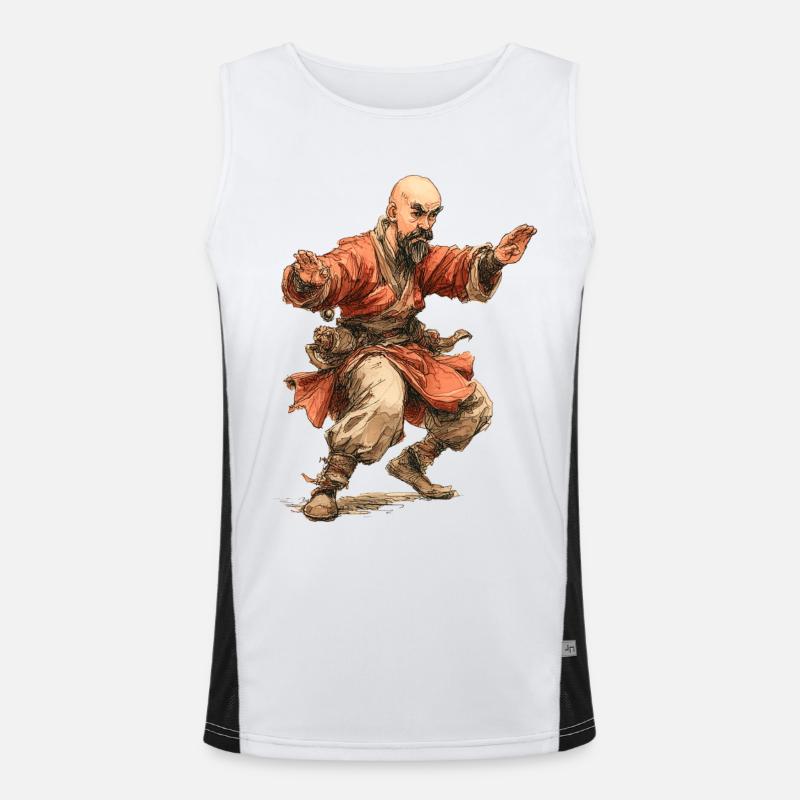 Kungfu Mönch Funktionelles Kontrast-Tank Top für Männer 