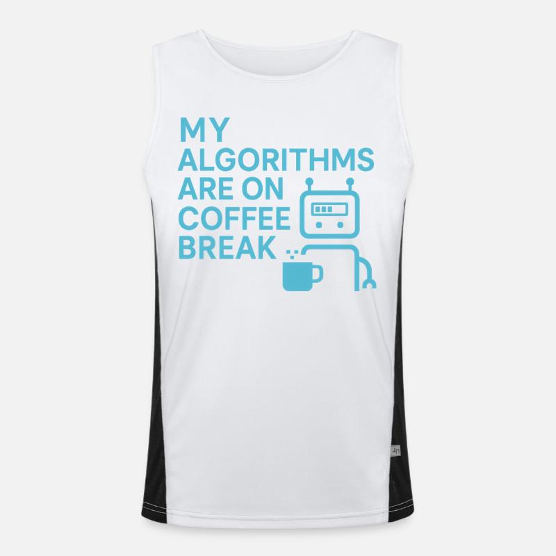 My algorithms are on coffee break Men's Functional Contrast Tank Top 