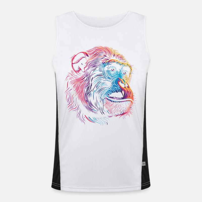 Neon Psychedelischer Affe Funktionelles Kontrast-Tank Top für Männer 