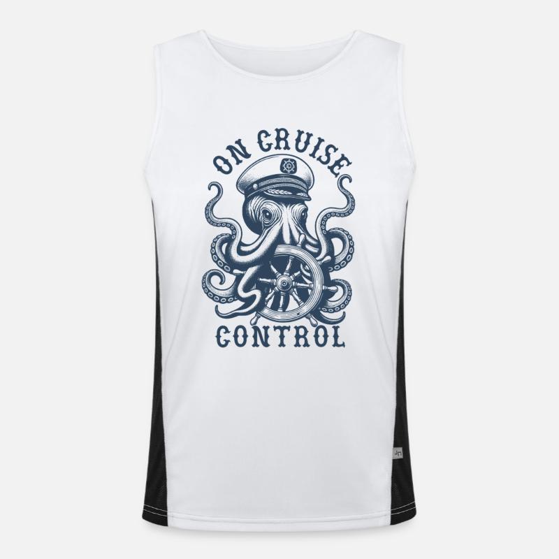 On Cruise Control Captain Octopus Steering Wheel Men's Functional Contrast Tank Top 