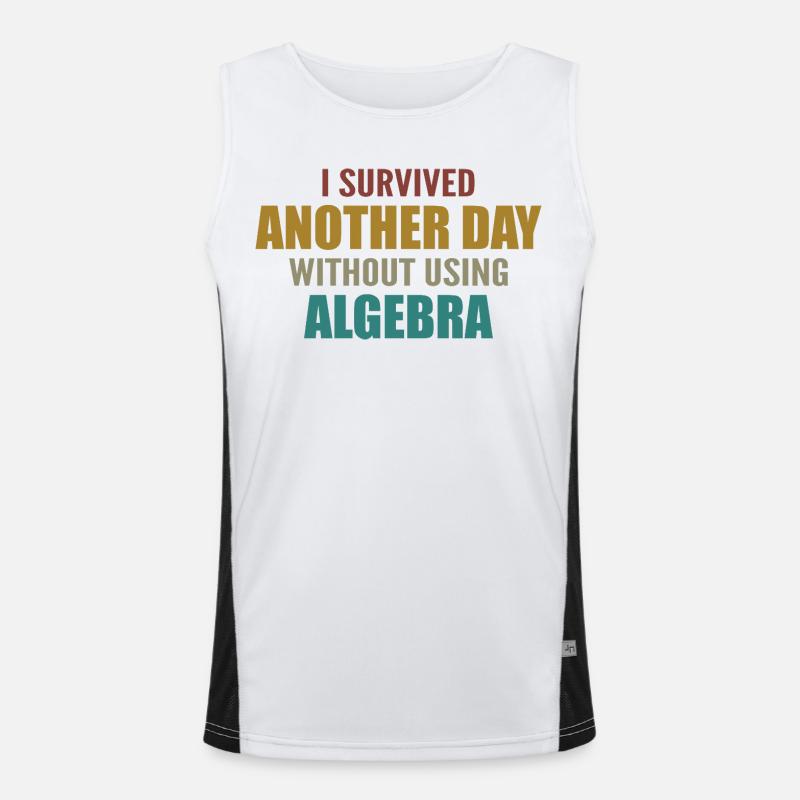 I survived without doing algebra today - Men's Functional Contrast Tank Top  - white/black