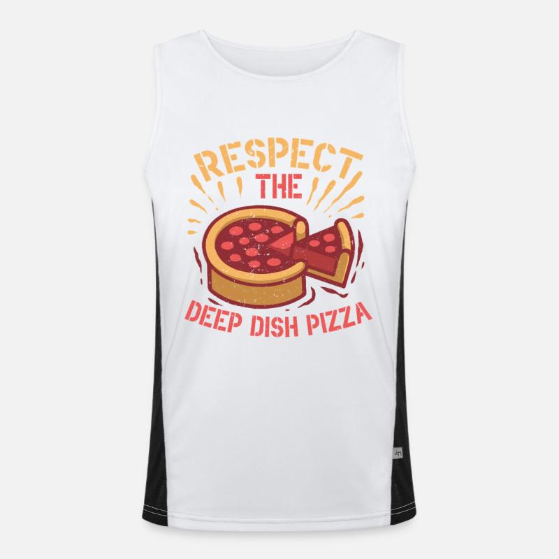 Deep Dish Pizza Chicargo Men's Functional Contrast Tank Top 