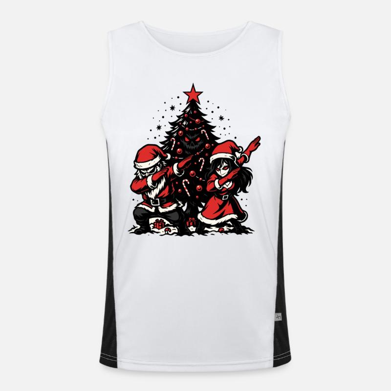 Weihnachtsmann & Mrs Claus Dabbing Shirt Funktionelles Kontrast-Tank Top für Männer 
