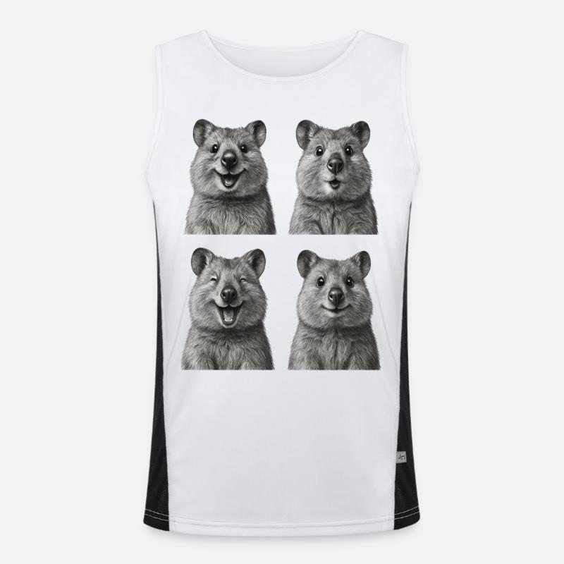 Happy Quokkas Men's Functional Contrast Tank Top 