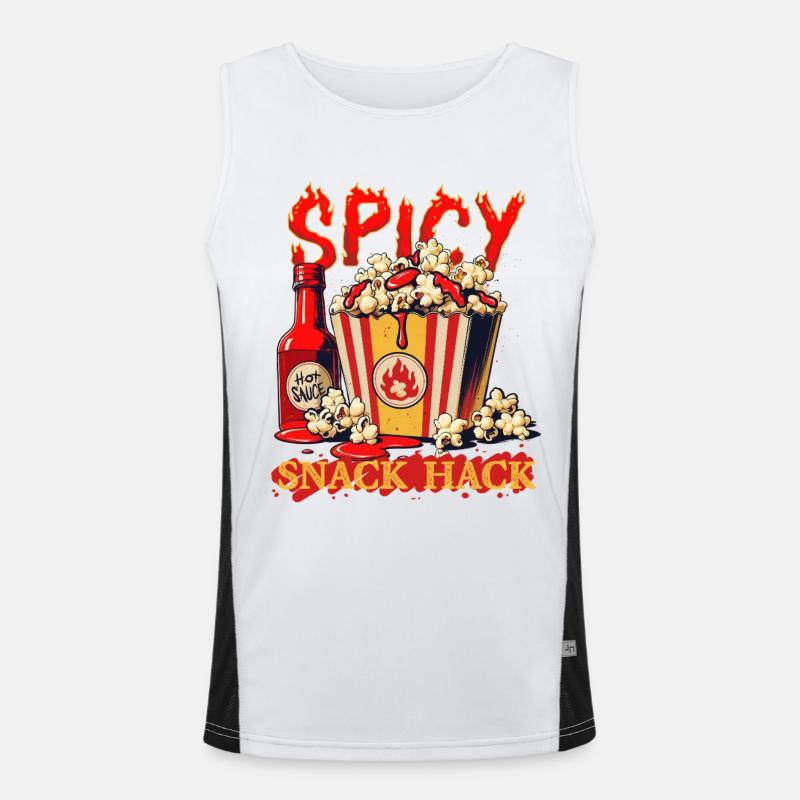 Popcorn Mit Chilli Soße Funktionelles Kontrast-Tank Top für Männer 