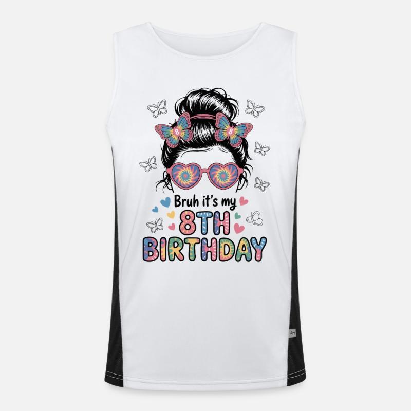 Bruh c’est mon 8e anniversaire chignon en désordre Débardeur respirant contrasté Homme 