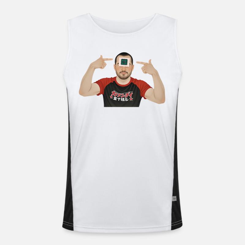 BRAIN PROCESSOR - geek & scifi - Men's Functional Contrast Tank Top  - white/black