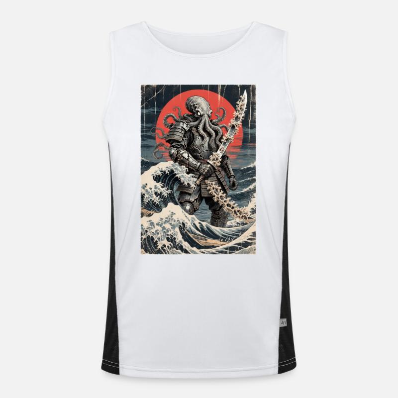 Samouraï Pieuvre Tentacule Monstre Japonais Ukiyo-e Débardeur respirant contrasté Homme 