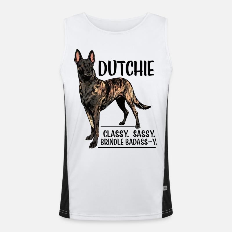 Dutchie - Holländischer Schäferhund Funktionelles Kontrast-Tank Top für Männer 