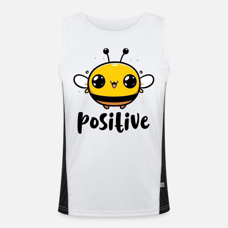 Kawaii Bee Positiv Funktionelles Kontrast-Tank Top für Männer 