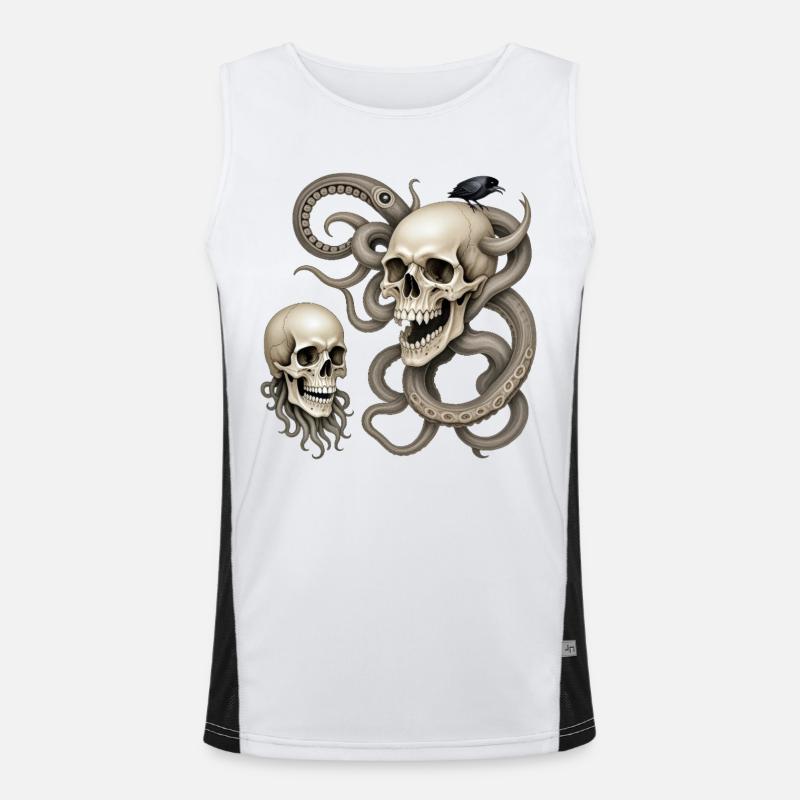 SKULL #1 - dark hell Men's Functional Contrast Tank Top 
