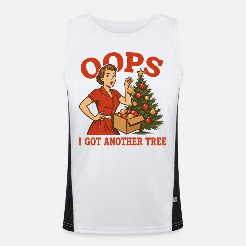 Oops I Got Another Tree - Men's Functional Contrast Tank Top  - white/black