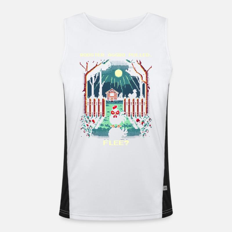 Aggro Pulled | Activate flight? - Men's Functional Contrast Tank Top  - white/black