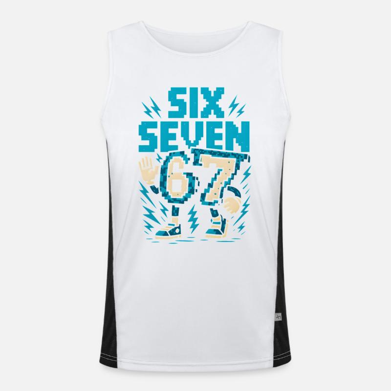 67 Pixel Flash Retro - Men's Functional Contrast Tank Top  - white/black