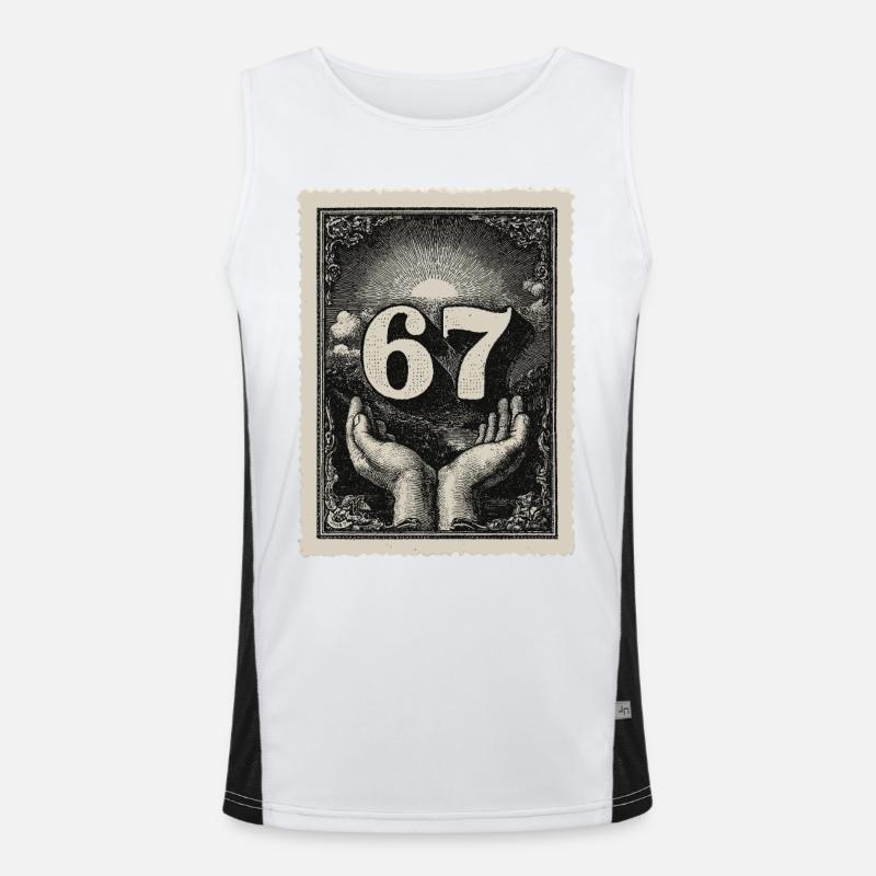 6 7 Meme – Das Original für Eingeweihte Funktionelles Kontrast-Tank Top für Männer 