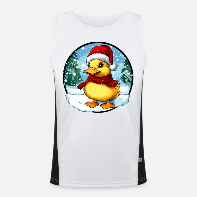 Weihnachtsmann Entchen Funktionelles Kontrast-Tank Top für Männer 