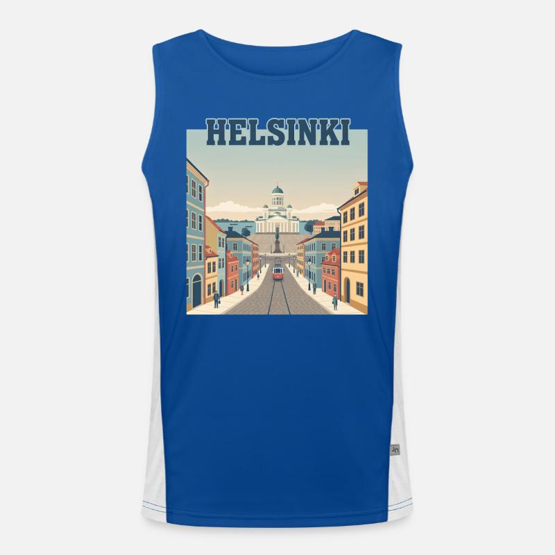 Tramway d’Helsinki vers la place du Sénat Débardeur respirant contrasté Homme 