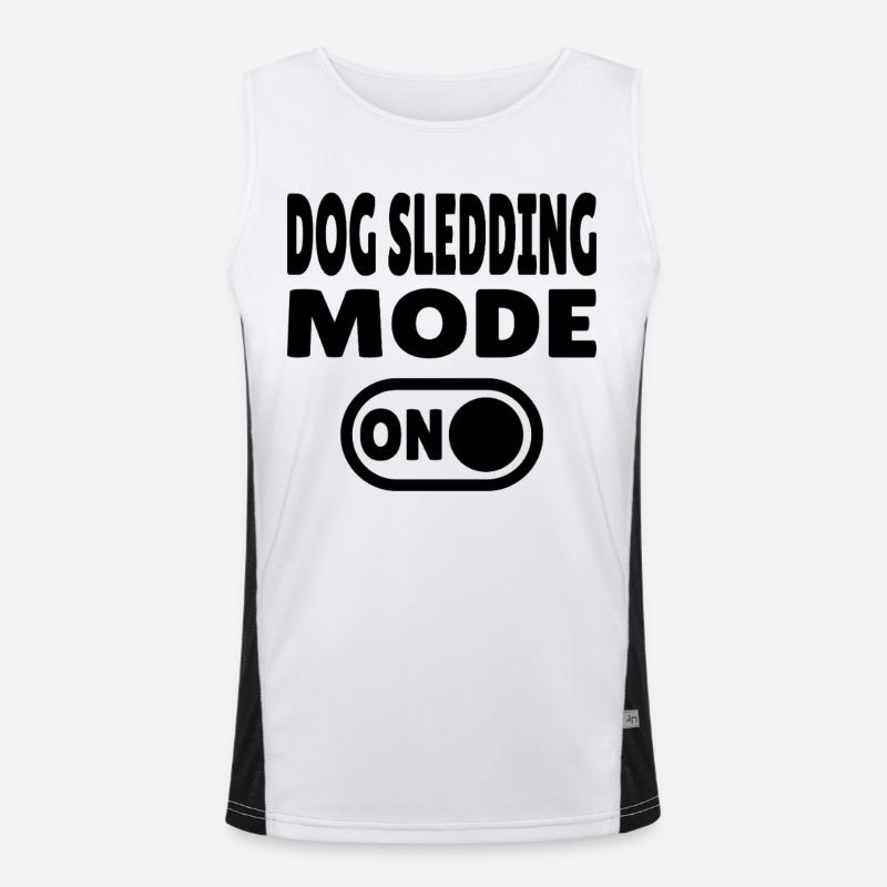 Dog Sledding Mode ON - Sled Dog - Men's Functional Contrast Tank Top  - white/black