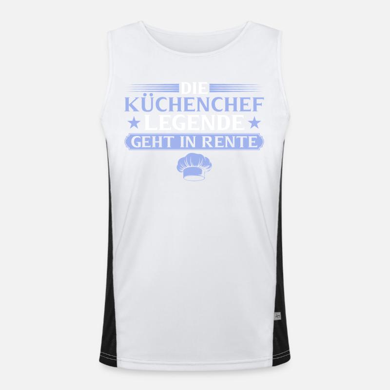 Retired chef legend retired - Men's Functional Contrast Tank Top  - white/black