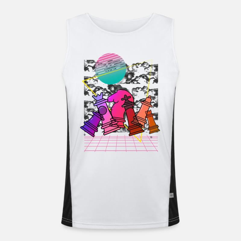 Neon-Schach Kollage Funktionelles Kontrast-Tank Top für Männer 