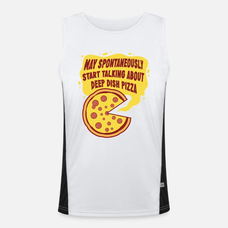 Deep Dish Pizza Chicargo Funktionelles Kontrast-Tank Top für Männer 
