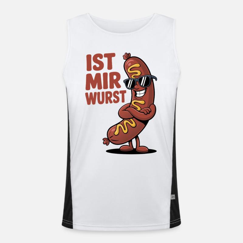 Ist mir Wurst – cooler Spruch mit Witz Funktionelles Kontrast-Tank Top für Männer 